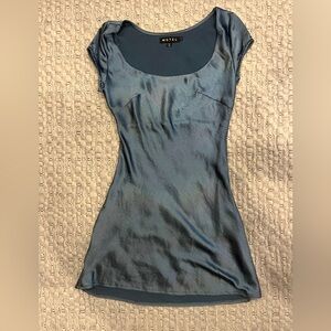 Motel Rocks Blue Fitted Cap Sleeve Dress!